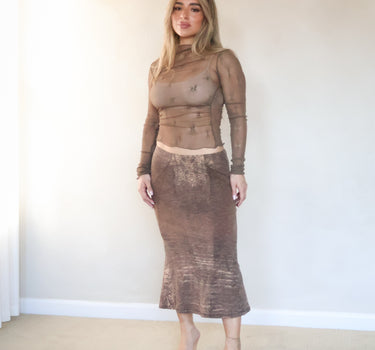 Roberto Cavalli Bronze Slip Skirt